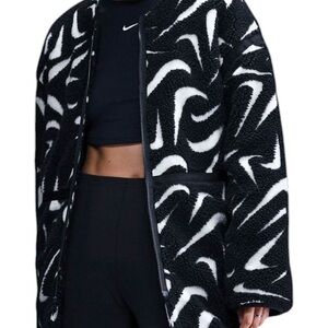 Nike Black and White Teddy Jacket